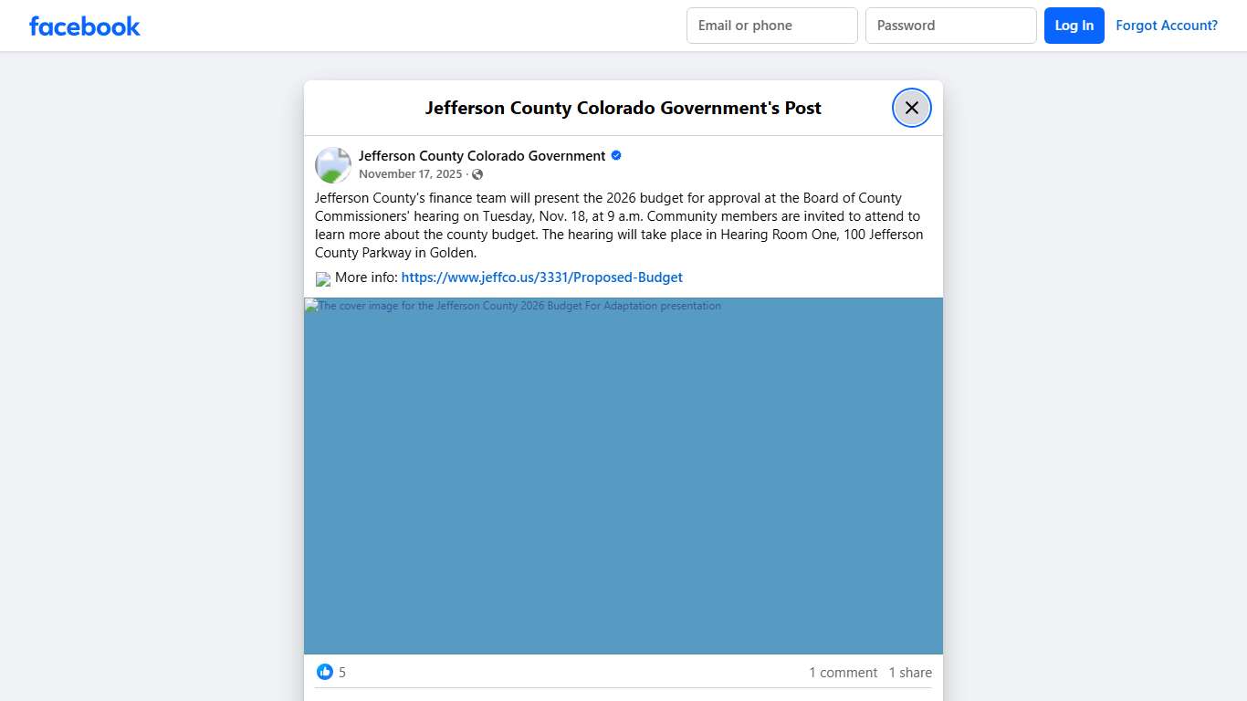Jefferson County's... - Jefferson County Colorado Government Facebook